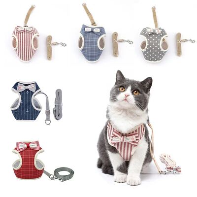 Bowknot Cat Harness and Leash Set Puppy Harness Cat Lead Lea