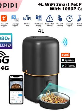 Automatic Cat Feeder Camera Pet Smart Cat Food Kibble Dispen