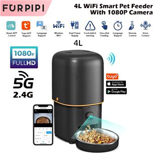 Automatic Cat Feeder Camera Pet Smart Cat Food Kibble Dispen