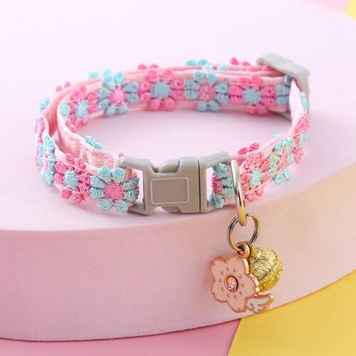 Pet Collar With Bell Cartoon Footprint Colorful Dog Puppy Ki