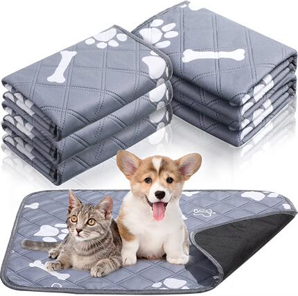 Cat Dog Mat Reusable Dog Pee Pad 4 Layer Super Absorbent Pet