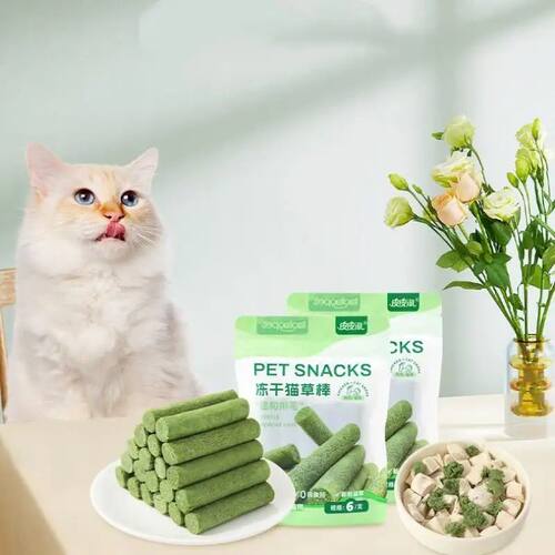 6/18Pcs Cat Grass Teething Sticks Chew Toy Gentle Healthy Ha