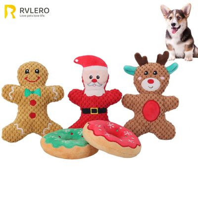 Pet Dog Plush Noise Chewing Toy Santa Elk Gingerbread Man Do