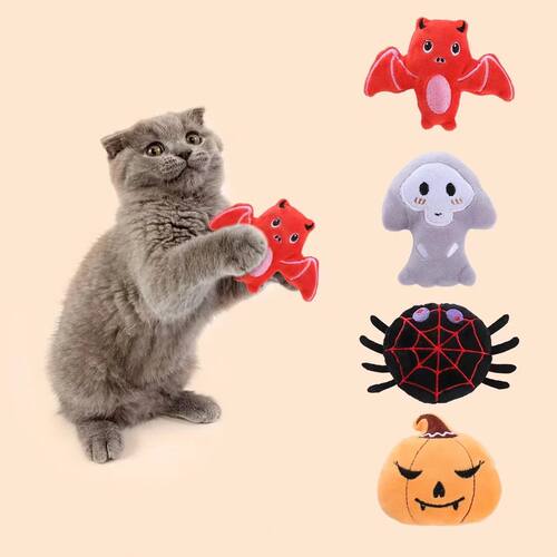 Pet Halloween Bat Spider Shaped Cat Catnip Toys Catnip Teasi