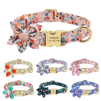 Personalized Dog ID Collar Nylon Engraved Pet Collars Neckla