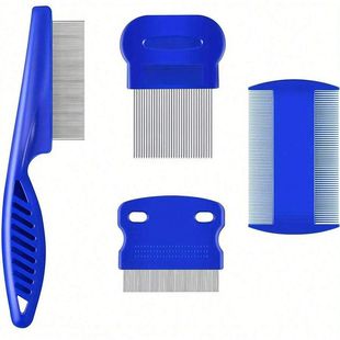 4 Pack Flea Lice Comb, Stainless Steel Dog Cat Grooming Comb