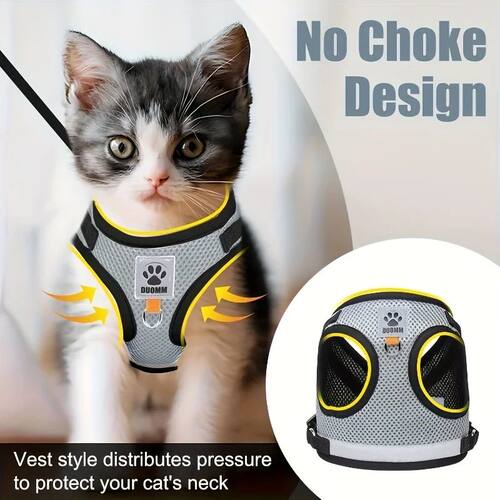 Cat and Dog Leash Set, Vest-Style Pet Harness with Anti-Esca