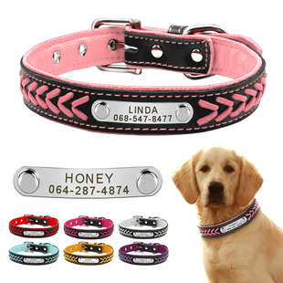 Braided Small Dog for Leather Collars Name Collar Plated