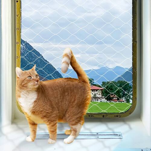 1pc Different Sizes Transparent Cat Safety Net for Balcony a