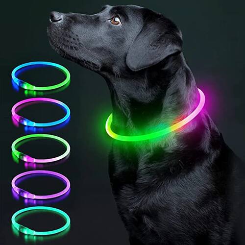 Luminous Dog Collar Light Charge Cat Necklace, LedFlashing D