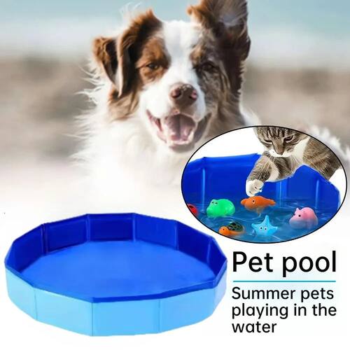 1pc summer Collapsible Pet blue Bath Tub Foldable Dog Cat Ba