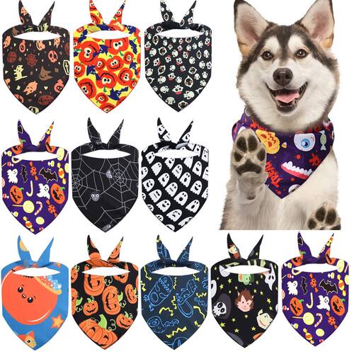 30pcs Halloween Pet Dog Bandanas Scarf Dog Bandanas Small Do