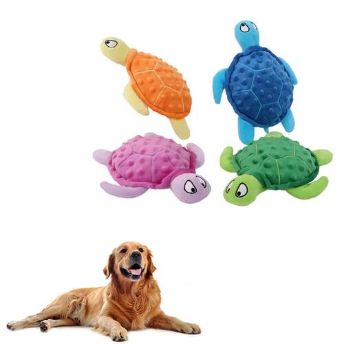 Dog Squeaky Toys Turtle Shape Plush Dog Cat Toy No Stuffing