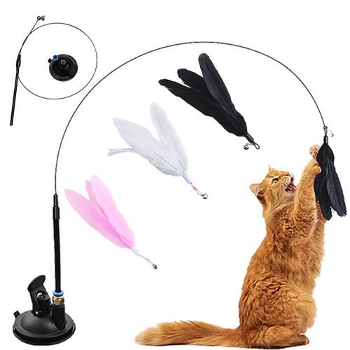 Interactive Cat Toy Handfree Cat Stick Kitten Playing Teaser
