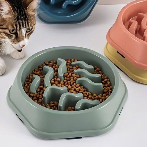 Pet Slow Feeder Bowl Anti-Choke Anti-Spill Non-Slip Dog Cat