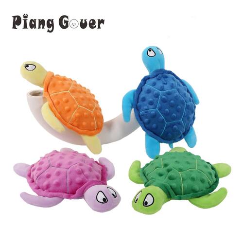 Turtle Squeak Dog Toy Sea Turtle Puppy Plush Pet Toy Play In