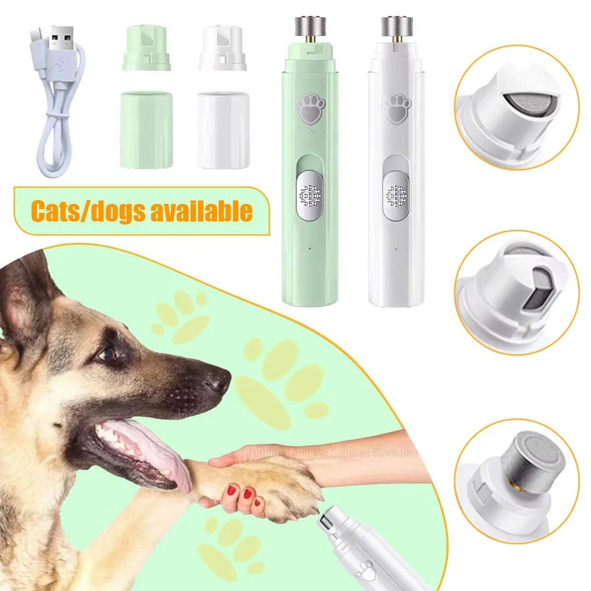 Electric Dog Nail Grinder Pet Nail Clipper USB Rechargeable
