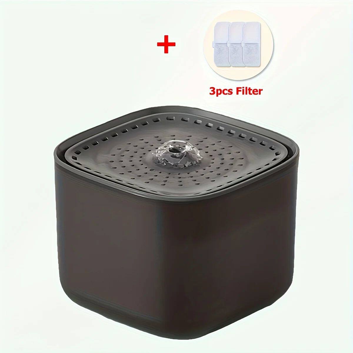 3L Automatic Pet Water Fountain with 3pcs Filter Chips Silen