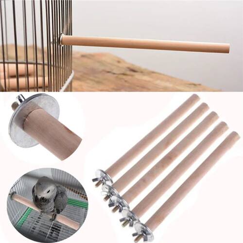 1/2ps Parrot Pet Raw Standing Stick Wood Hanging Stand RackT