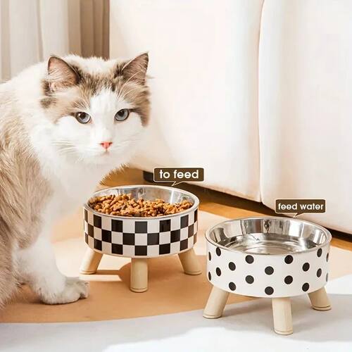 Elevated Cats Feeder Bowl Anti-choking Raised Cat Food Water