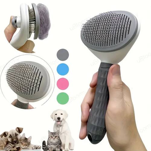 One-Click Pet Hair Removal Comb for Effortless Grooming of D