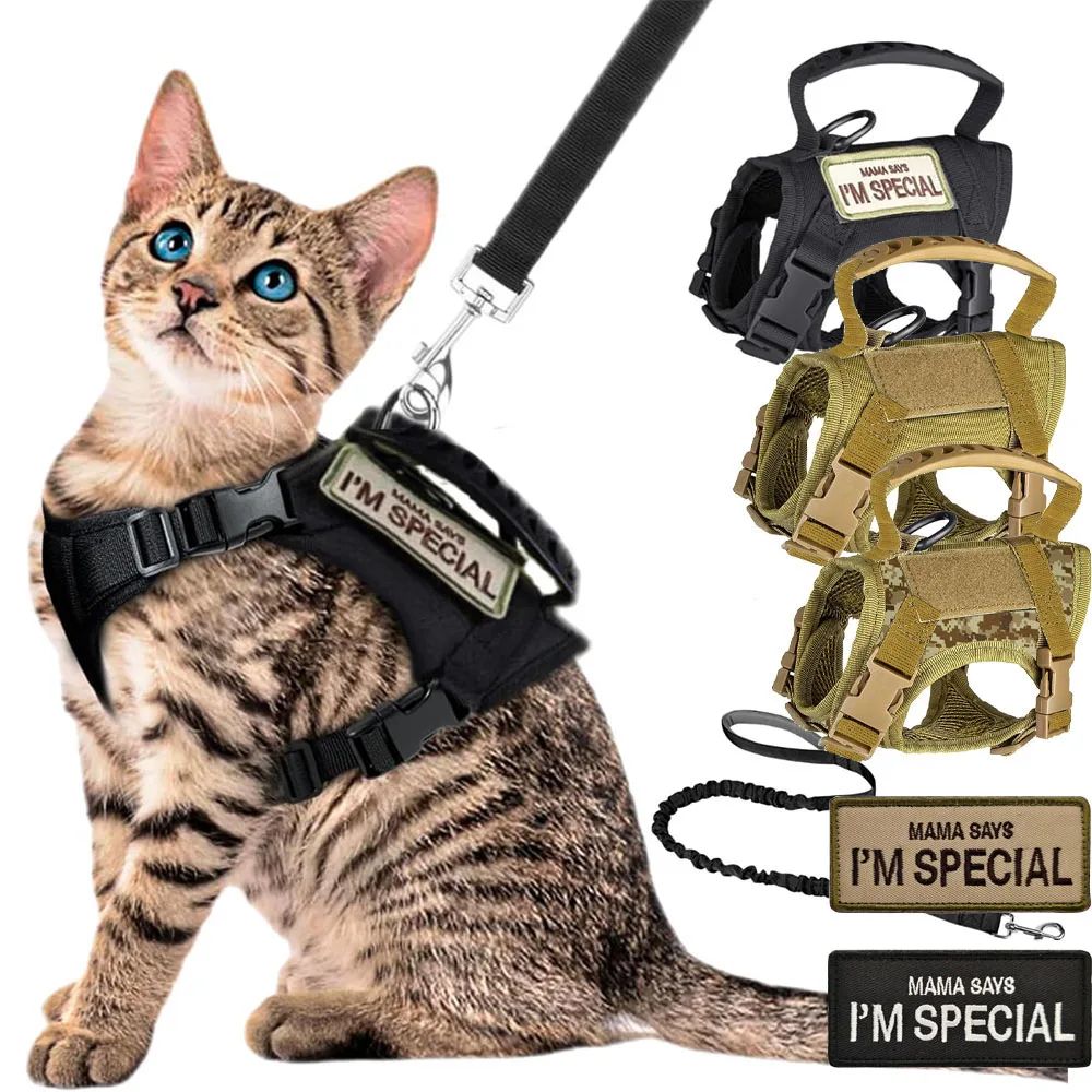 Tactical Cat Dog Harness Leash For Working Pet Vest Harness