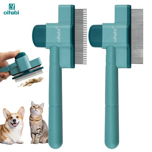Oitabi 1/2PCS Flea Comb for Dogs and Cats with Release Butto