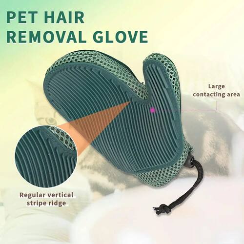 1pc 2 In 1 Cat Hair Glove & Pet Fur Remover Glove, Dog Groom