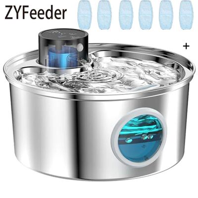 Stainless Steel Wireless Cat Water Fountain Charging Automat