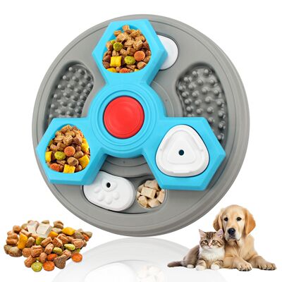 2-Layers Dog Puzzle Toys Slow Feeder Food Dispenser Interact