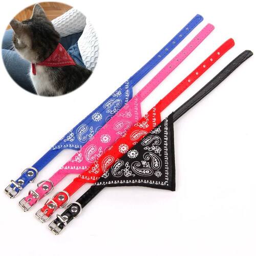 Small Dog Cat Bandana Collar Puppy Dog Kitten Neckerchief PU