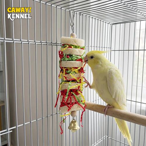 Funny Bird Toys Parrot Toys Swing Parrot Cage Natural loofah
