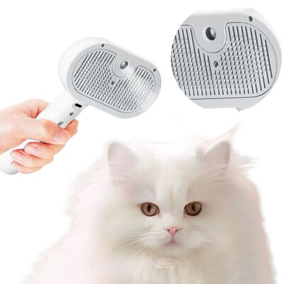 3 in 1 Cat Steam Brush Cat Grooming Brush with Release Butto