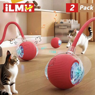 Dog Cat Interactive Ball Toy Automatic Rolling Ball Faux Tai