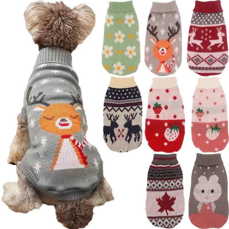 Pet Clothes for Small Medium Dogs Christmas Knitte Dog Sweat