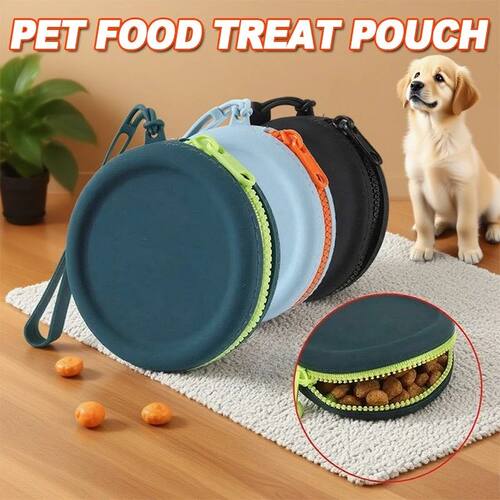 1Pc Pet Supplies Silicone Dog Food Bag Outdoor Training Dog