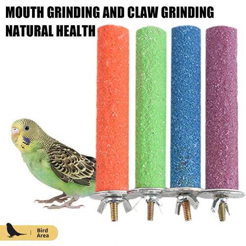 New High-end 1pc Bird Perch Stand Wooden Rough Birds Paw Gri