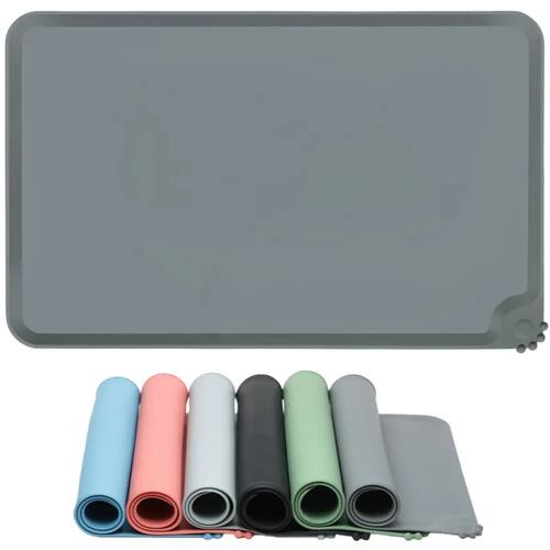 Silicone Pet Feeding Mat Contain Spills Protects Floors, Pla