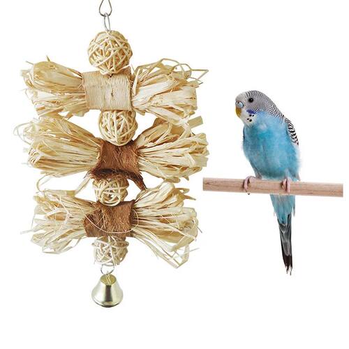 Loofah Takraw Ball Bird Toy Pet Parrot Macaw Greys Budgies C