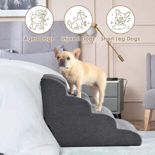 Curved Dog Stairs Ramp for High Beds Non-Slip Balanced Pets