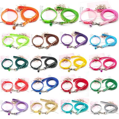 1pc Cute Dog Leash and Collar Set 1.2M for Puppy Cat Tractio