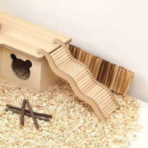 Wooden Wave Staircase Hamster Toy Pet Supplies - Eco-Friendl