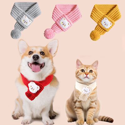 Winter Warm Puppy Dog Cat Scarf Christmas Cute  Pet Accessor