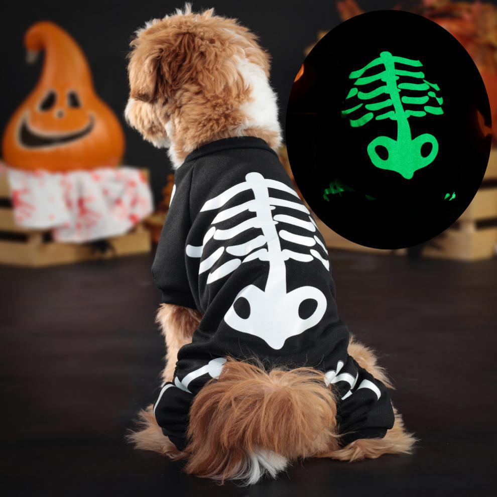 Halloween With Luminous Skull Bone Four-legged Suit