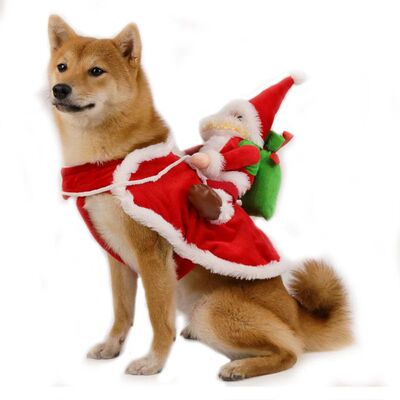 Dog Costume Christmas Dog Clothes Funny Riding Santa Suit fo