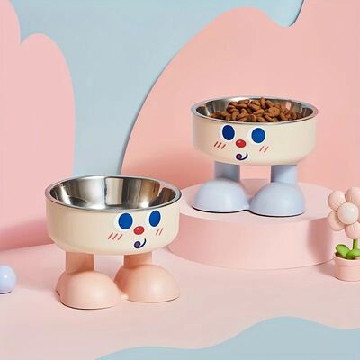 Elevated Stainless Steel Pet Bowl – Anti-Tip Design with No
