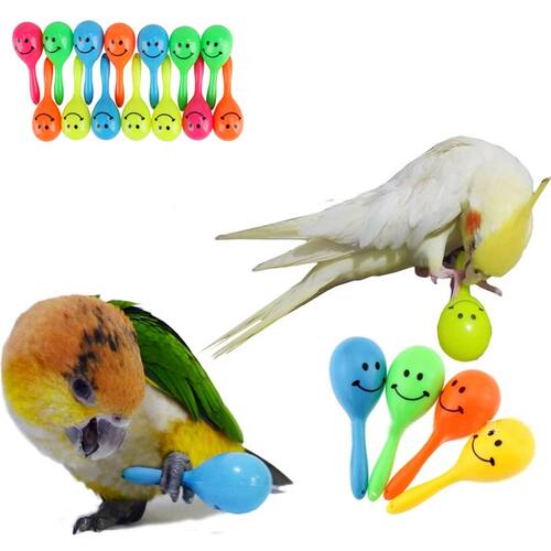 3pcs Bird Toys Parrot Rattle Bell Sand Hammer Maracas Bird B