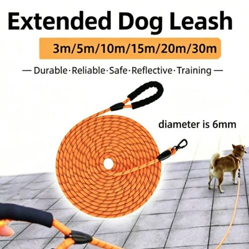 3M/5M/10M/15M/30M Soft Padded Reflective Long Dog Leash in M