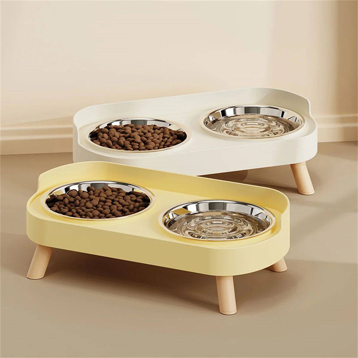 A Colorful Dopamine Pet Double BowlFeeding Large Capacity St