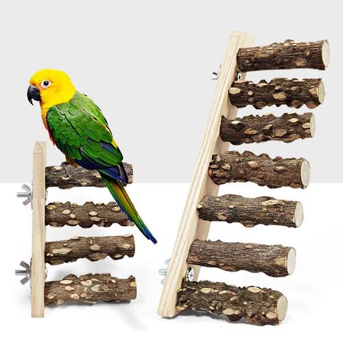 1PC Wood Ladder Pet Interactive Bird Parrot Toy Ladder for H